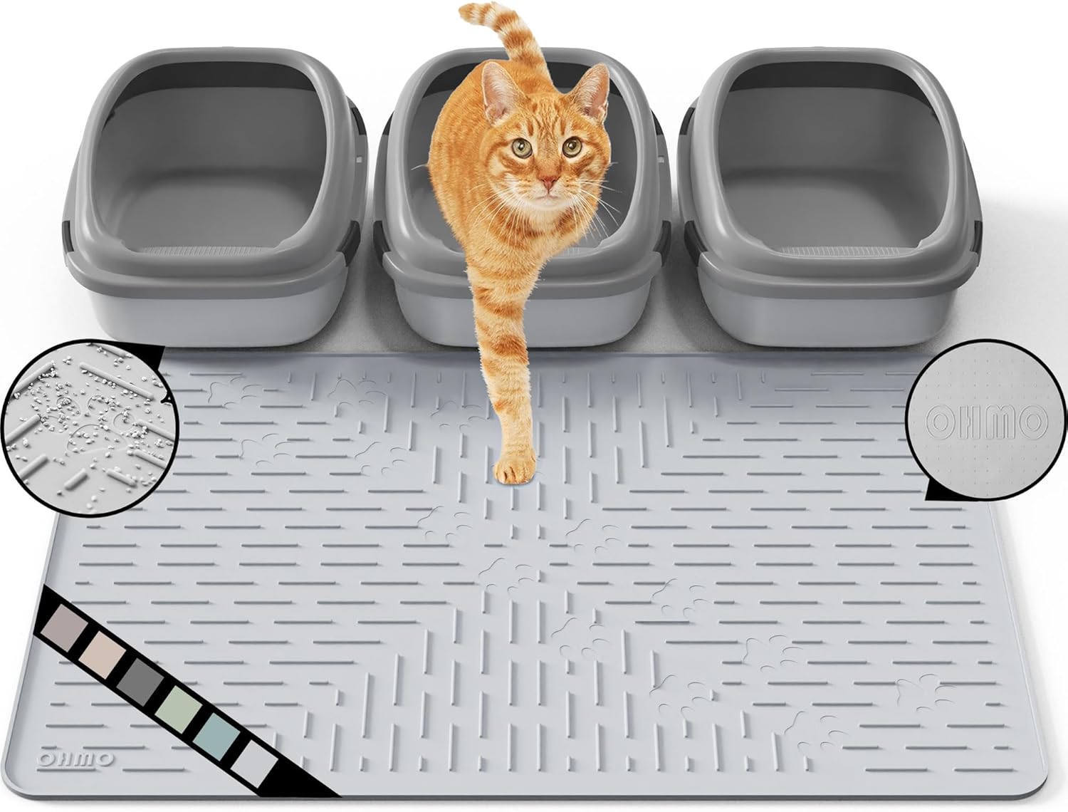 OHMO Cat Litter Mat XXL Trapping Mat for Clean Floors and Paws