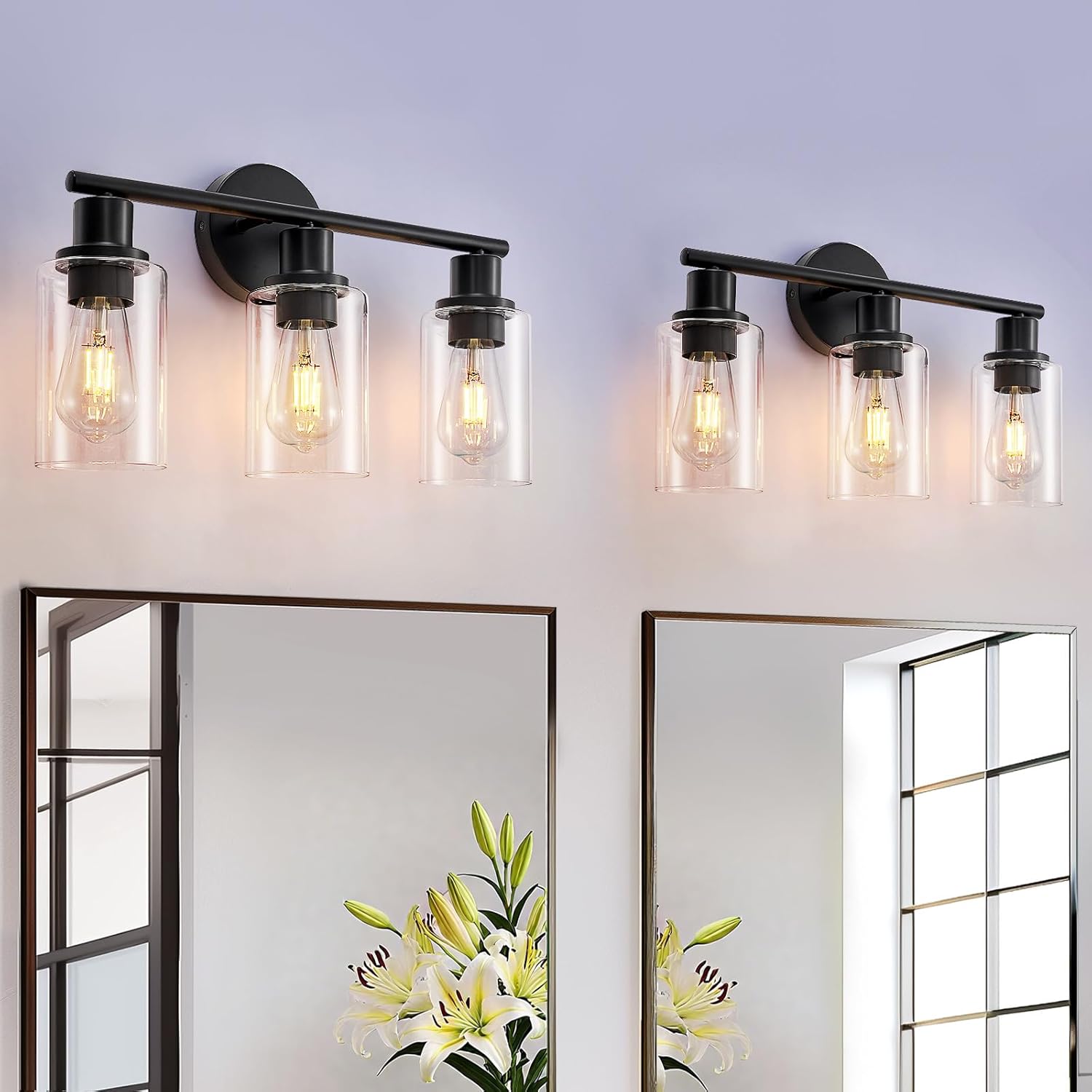 DLLT 3-Light Bathroom Light Fixtures for Modern Home Decor