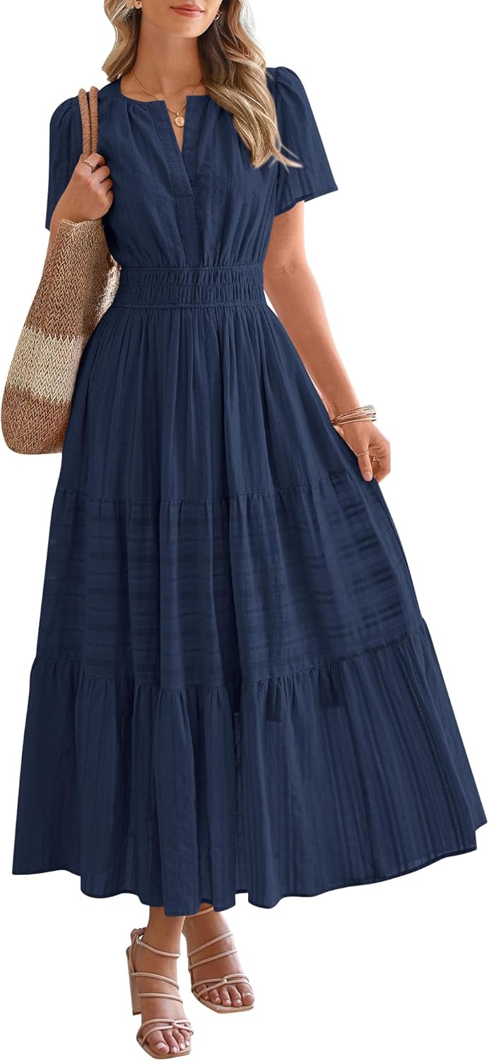 BTFBM Womens Summer Casual Maxi Dress with Pockets for 2025