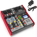 Pyle Studio Audio Sound Mixer Board - 4 Channel Bluetooth DJ Mixer