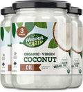 Heaven & Earth Organic Unrefined Virgin Coconut Oil - Glass 3 Pack