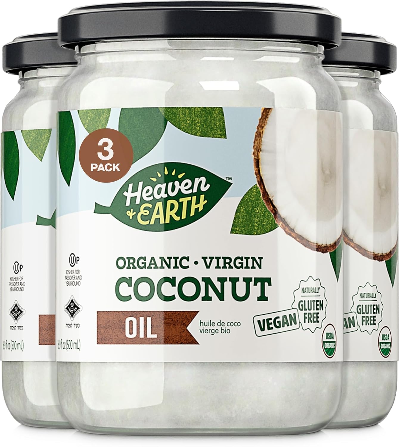 Organic Unrefined Virgin Coconut Oil for Cooking, Hair & Skin