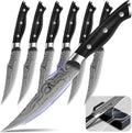 Steak Knives Set of 6 4.8 in Non Serrated Razor-Sharp - Durable