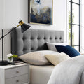 Lily Queen Biscuit Tufted Velvet Headboard for Luxurious Style