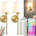 Wireless Wall Sconces Set of Two Battery Operated - Rechargeable