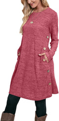 OFEEFAN Long Sleeve Tunic Dress with Pockets - Cozy Day-to-Night
