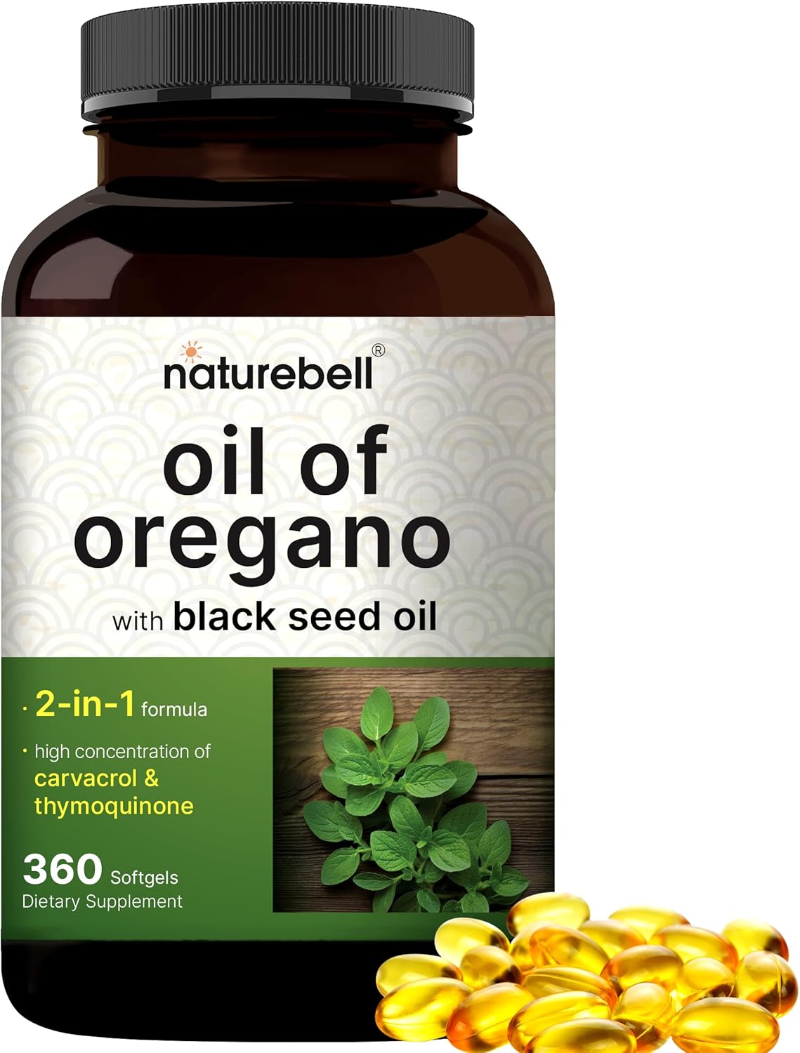 NatureBell Oregano Oil with Black Seed Oil for Immune Health