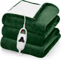 Heated Blanket Electric Throw 50in x 60in - Soft Flannel Sherpa Throw