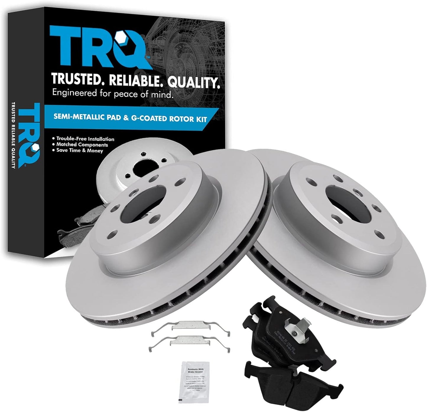 TRQ Front Brake Pad & Rotor Kit for 2004-2010 BMW X3
