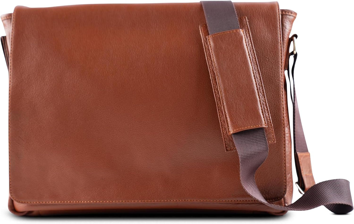 Premium Full-Grain Leather Laptop Messenger Bag for Work & Travel
