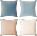 MONDAY MOOSE Velvet Throw Pillow Covers Set of 4 - Soft Color Block