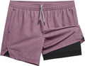mens running shorts with compression liner 5 in quick dry workout gym