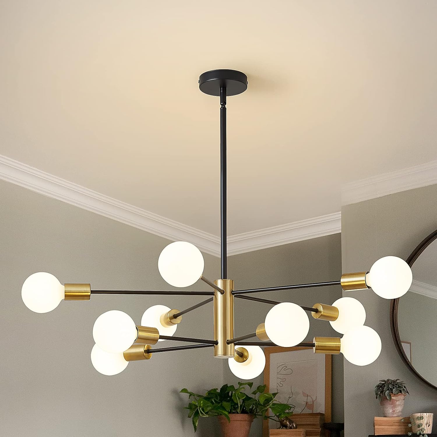 Modern Black and Gold Sputnik Chandeliers for Elegant Spaces