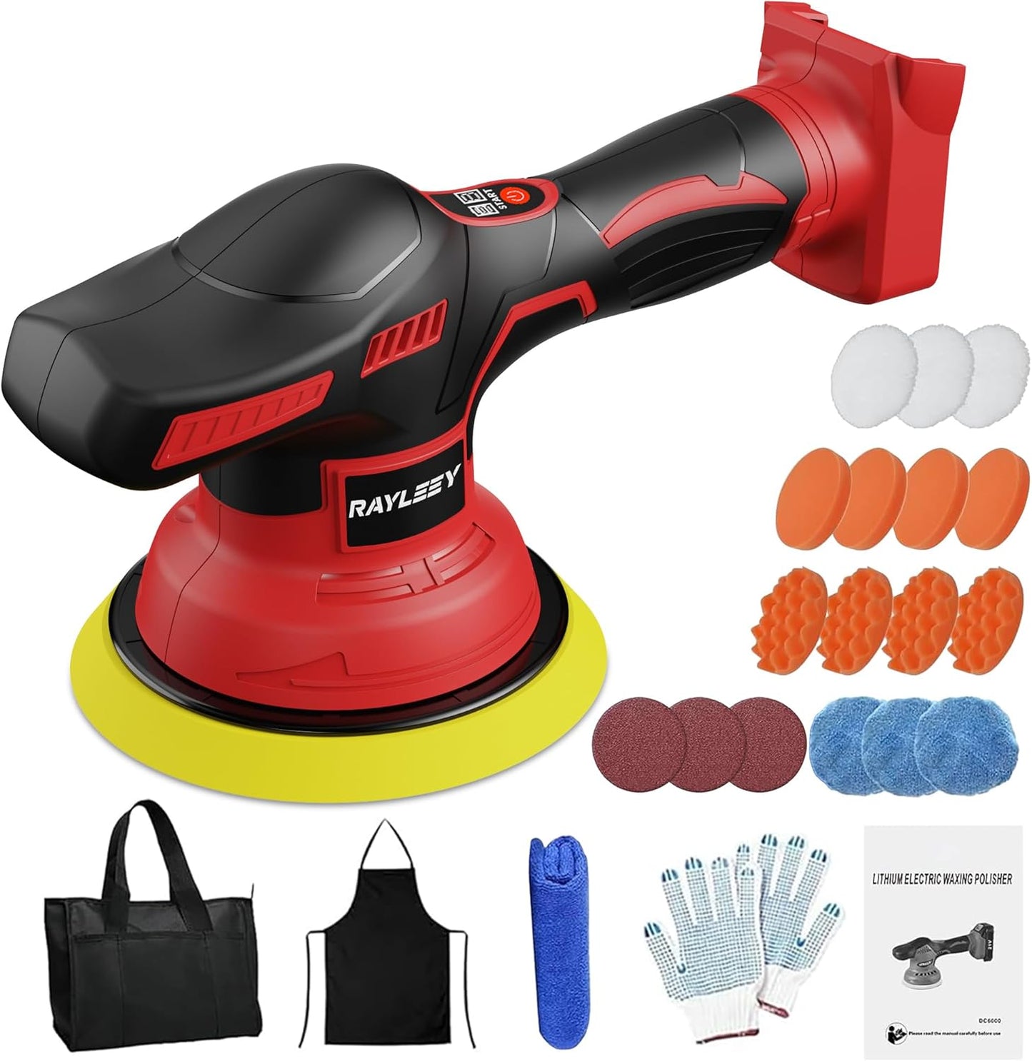 Cordless Buffer Polisher Kit for Car Polishing and Waxing