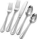 KEAWELL Pearl Edge Premium 65-Piece Refined Bead Silverware Set