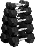 Hex Dumbbell Set 30-480 lb Set Rubber Encased Dumbbells - Solid Grip