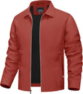TACVASEN Mens Lightweight Windbreaker Full Zip Up Laydown Collar sharp
