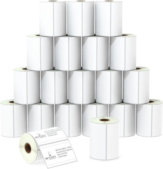 Premium 4 x 2.5 Shipping Labels for Zebra & Rollo - 20 Rolls, 12400 Labels