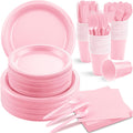 MirthMood 350pcs Pink Party Supplies Set - Serves 50 Guests