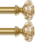 Gold Curtain Rods 32-72 in 2 Pack - Adjustable 1 in Rod