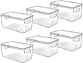 Clear Plastic Storage Bins with Lids - Stackable Pantry & Fridge