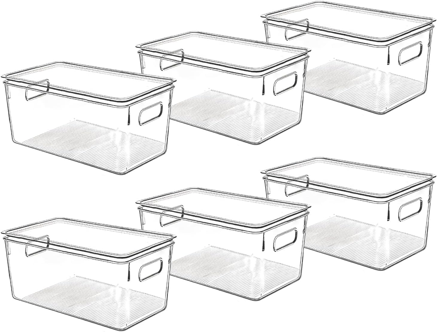 Clear Plastic Storage Bins with Lids for Kitchen Organization