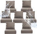 6 in Thicker Outdoor Chair Cushion 7-Set Grey - Waterproof Patio