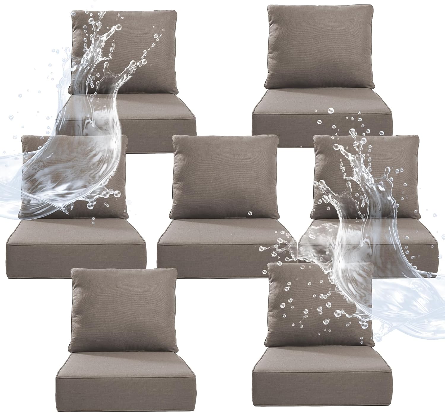 6 Inch Thicker Outdoor Chair Cushion Set for Ultimate Comfort