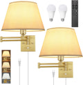 Remote Control Dimmable Wall Sconce with Swing Arm - Adjustable Color