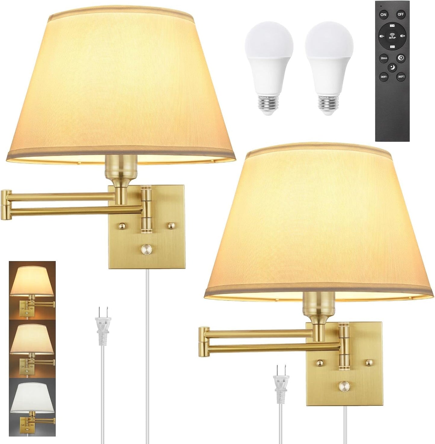 Remote Control Dimmable Wall Sconce with Adjustable Color Temp