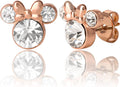 Disney Minnie or Mickey Hoop Earrings - Sparkling CZ Gold or Silver