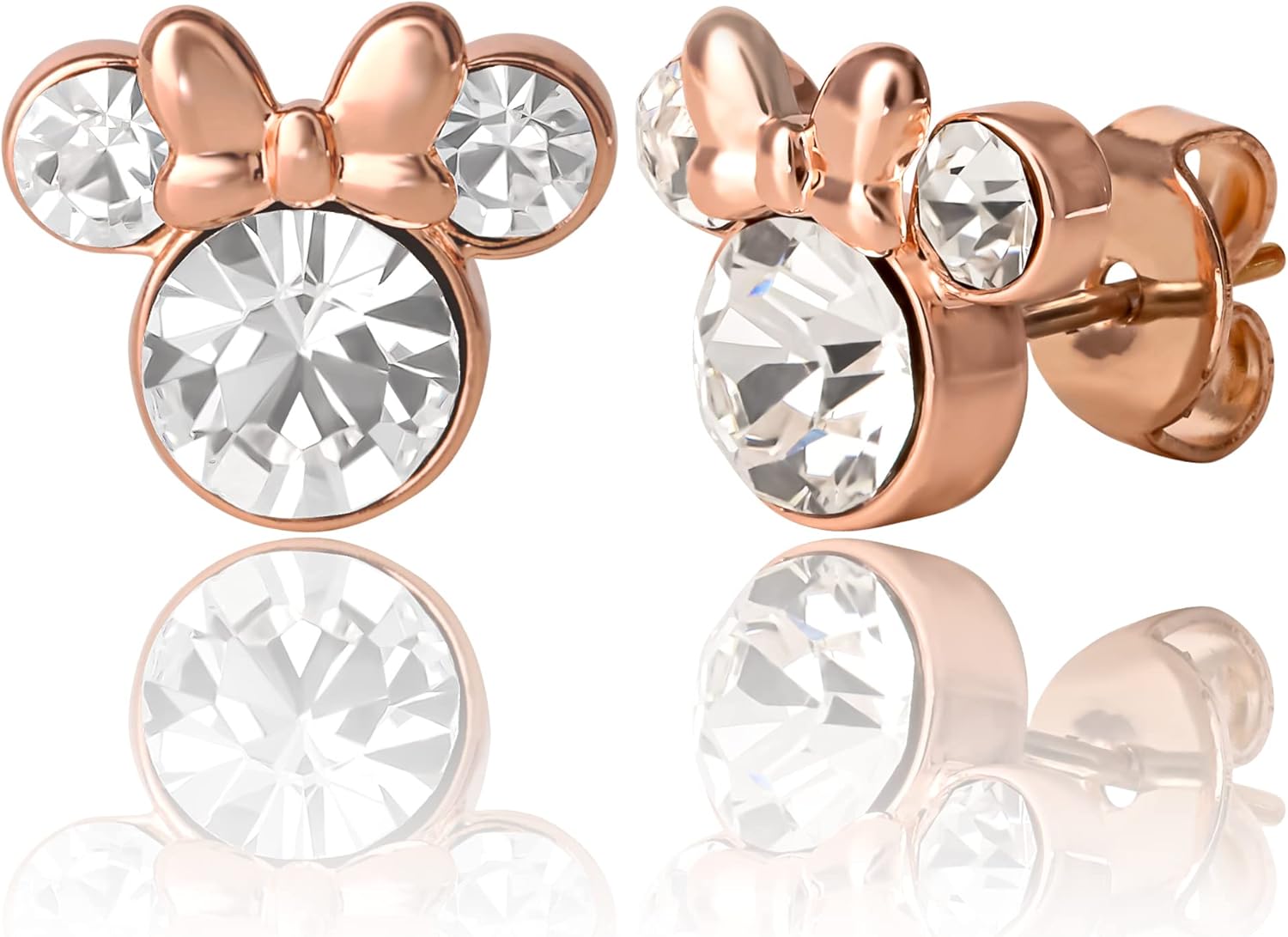 Official Disney Mickey/Minnie CZ Hoop Earrings - Sparkling Style!