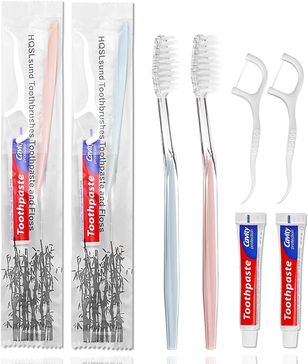200pcs Disposable Toothbrushes with Toothpaste and Floss Picks