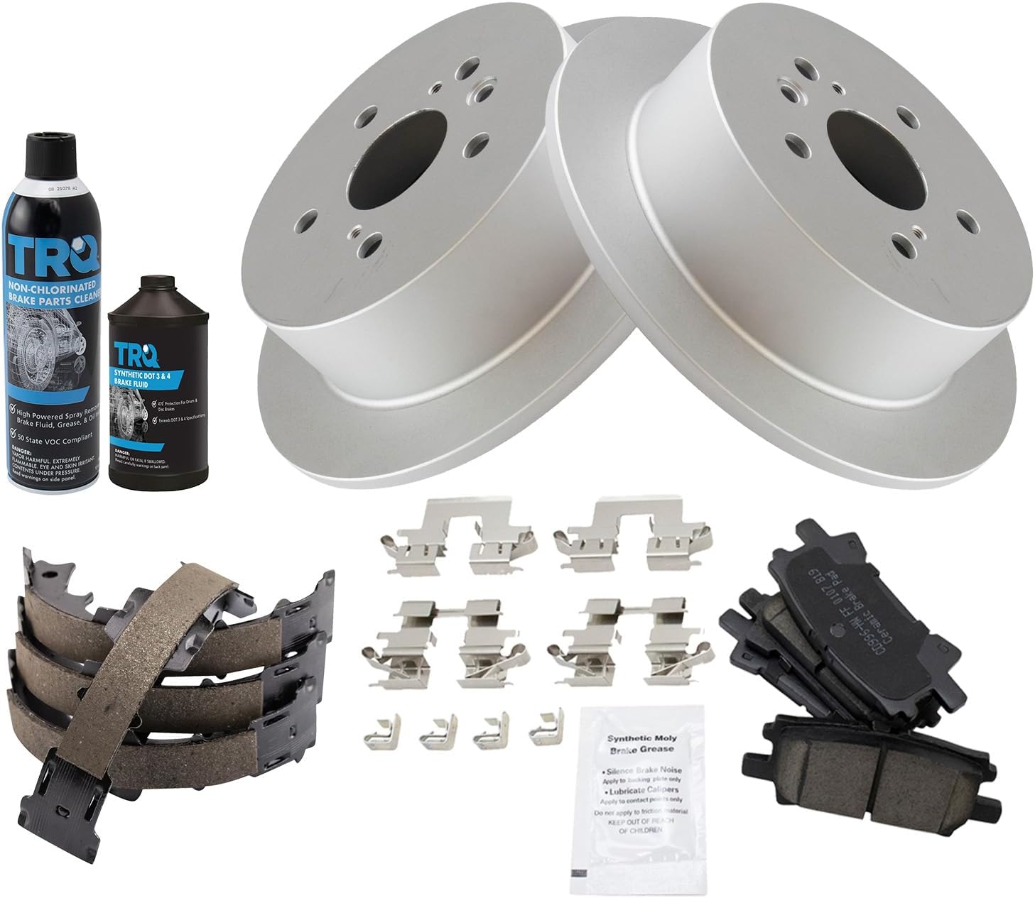 TRQ Rear Brake Pad & Rotor Kit for Lexus and Toyota Vehicles