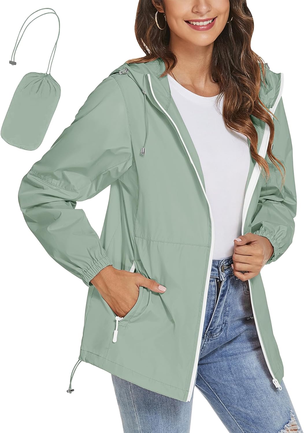 TCOT Womens Rain Jackets Waterproof Windbreaker Lightweight Coat