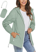 Womens Waterproof Windbreaker Jacket - Lightweight Packable Rain Coat