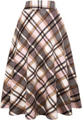 Tartan Wool A-Line Maxi Skirt - Warm Plaid Long Skirt