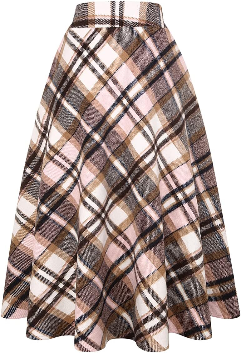 Tartan Maxi Skirt for Women - A-Line Wool Long Skirt