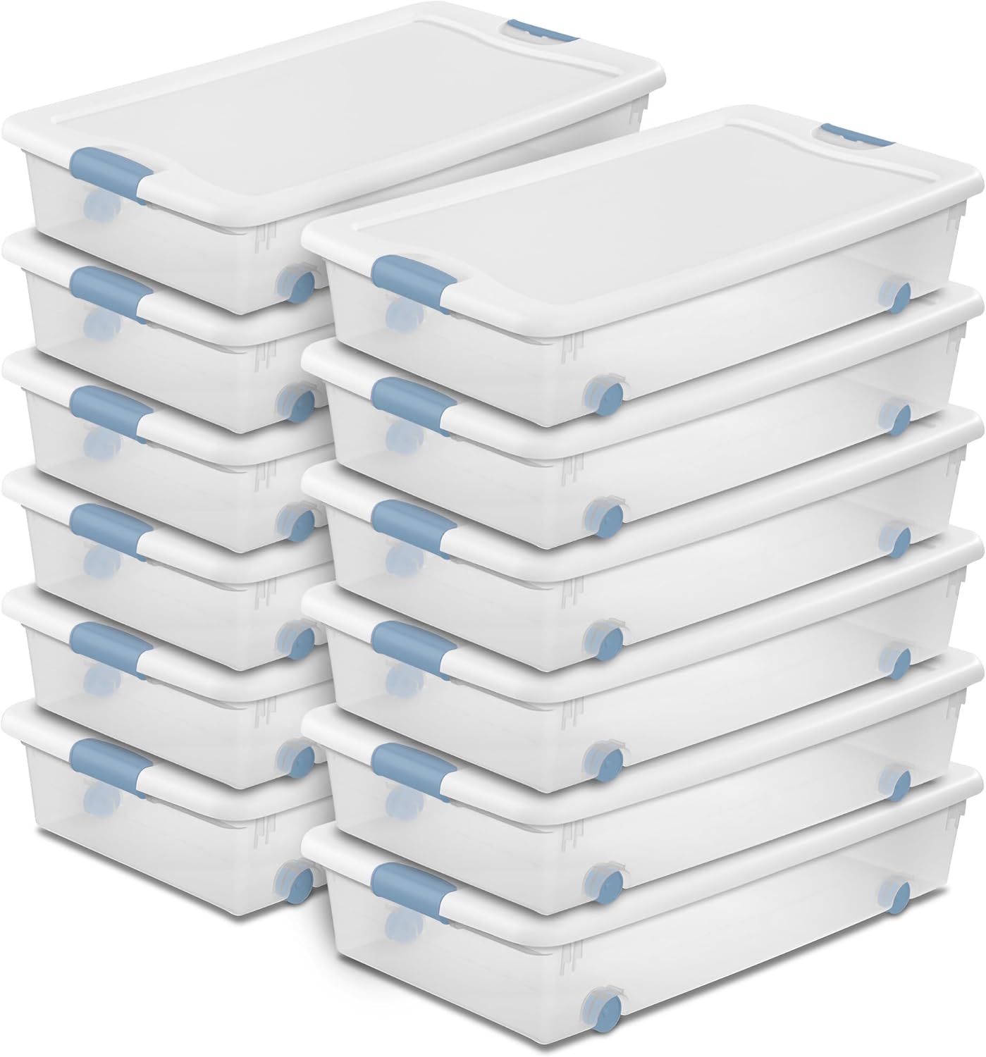 Sterilite 12-Pack Latching Box for Under Bed Storage Needs
