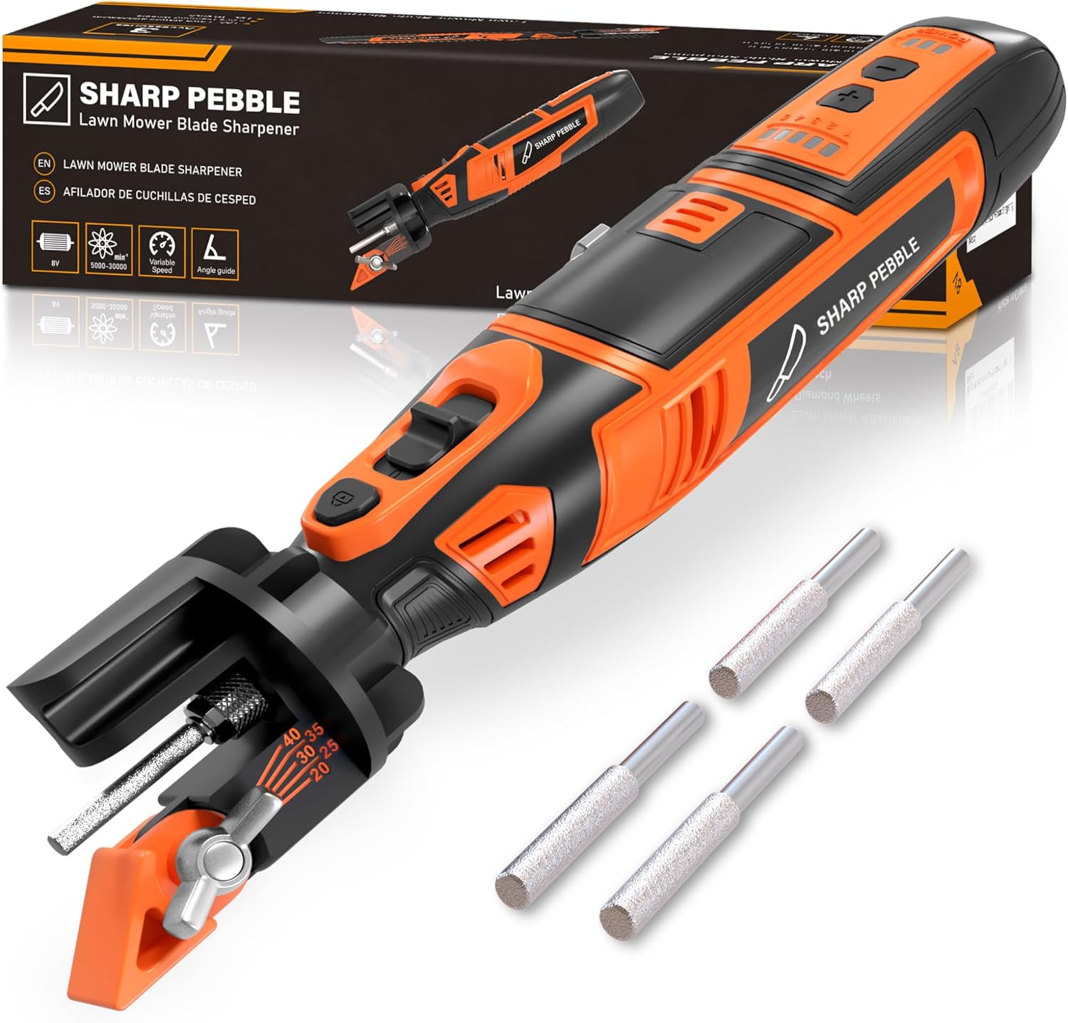 Sharp Pebble Cordless Lawn Mower Blade Sharpener for Precision