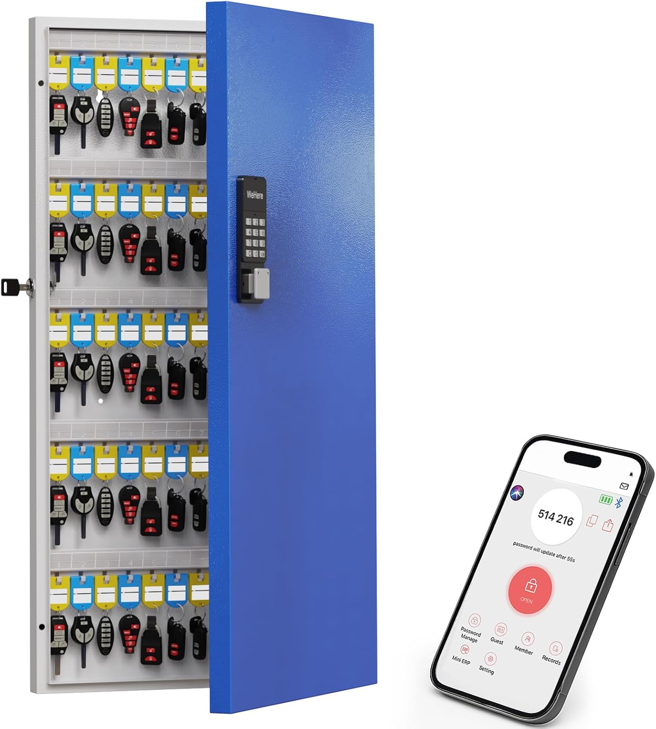 WeHere 120 Key Lock Box Wall Mount for Smart Key Management