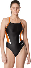 Solid Color Speedo One Piece Swimsuit for Women with Cross Back