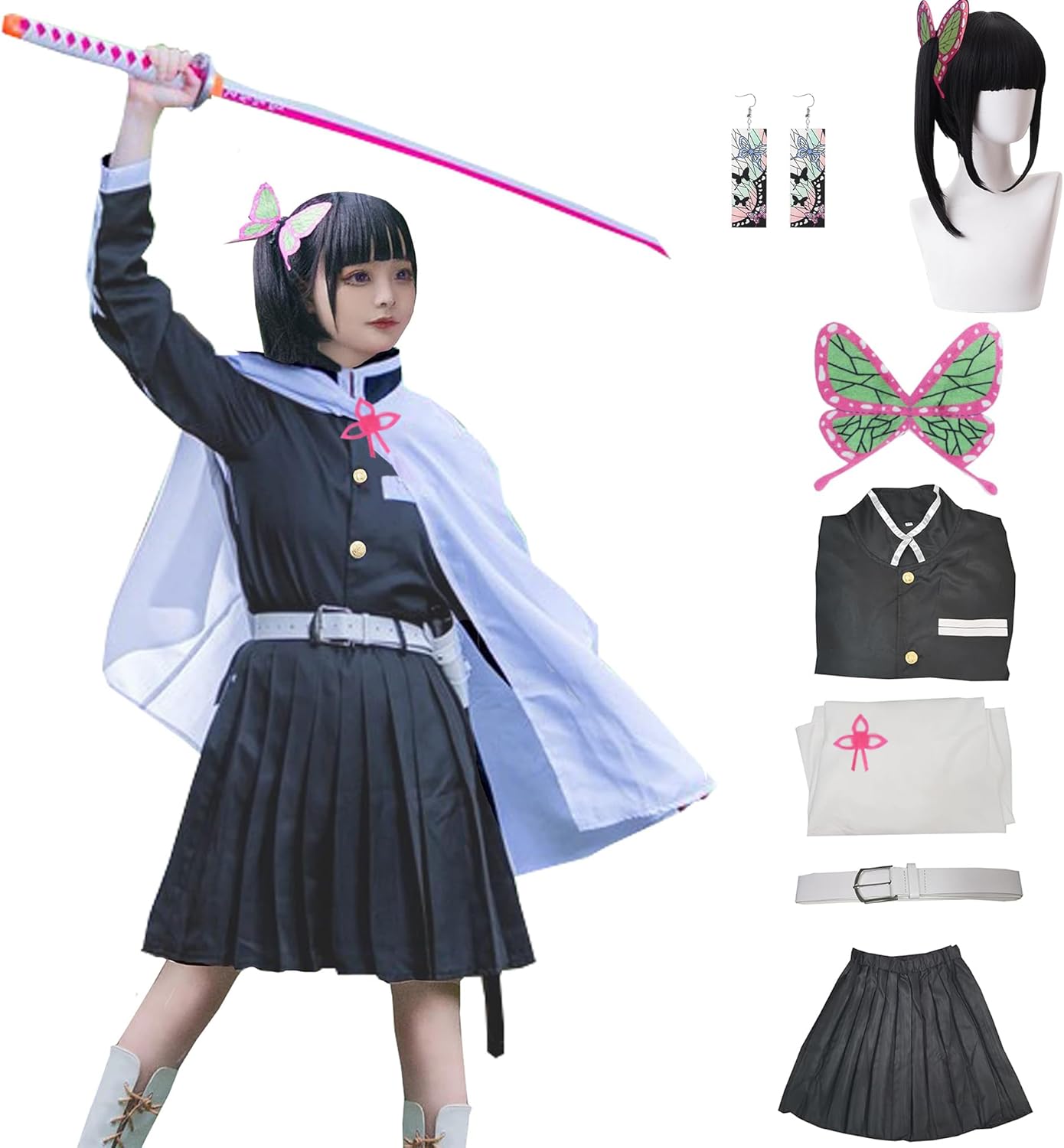 Kimonos Cosplay Costumes for Women and Girls - 8-Piece Set