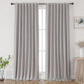 Joydeco Linen Blackout Curtain 120 in Long - Thermal Room Darkening