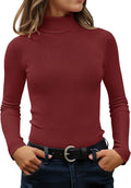 ZESICA Turtleneck Long Sleeve Slim Ribbed Knit Top - Fall Essential is