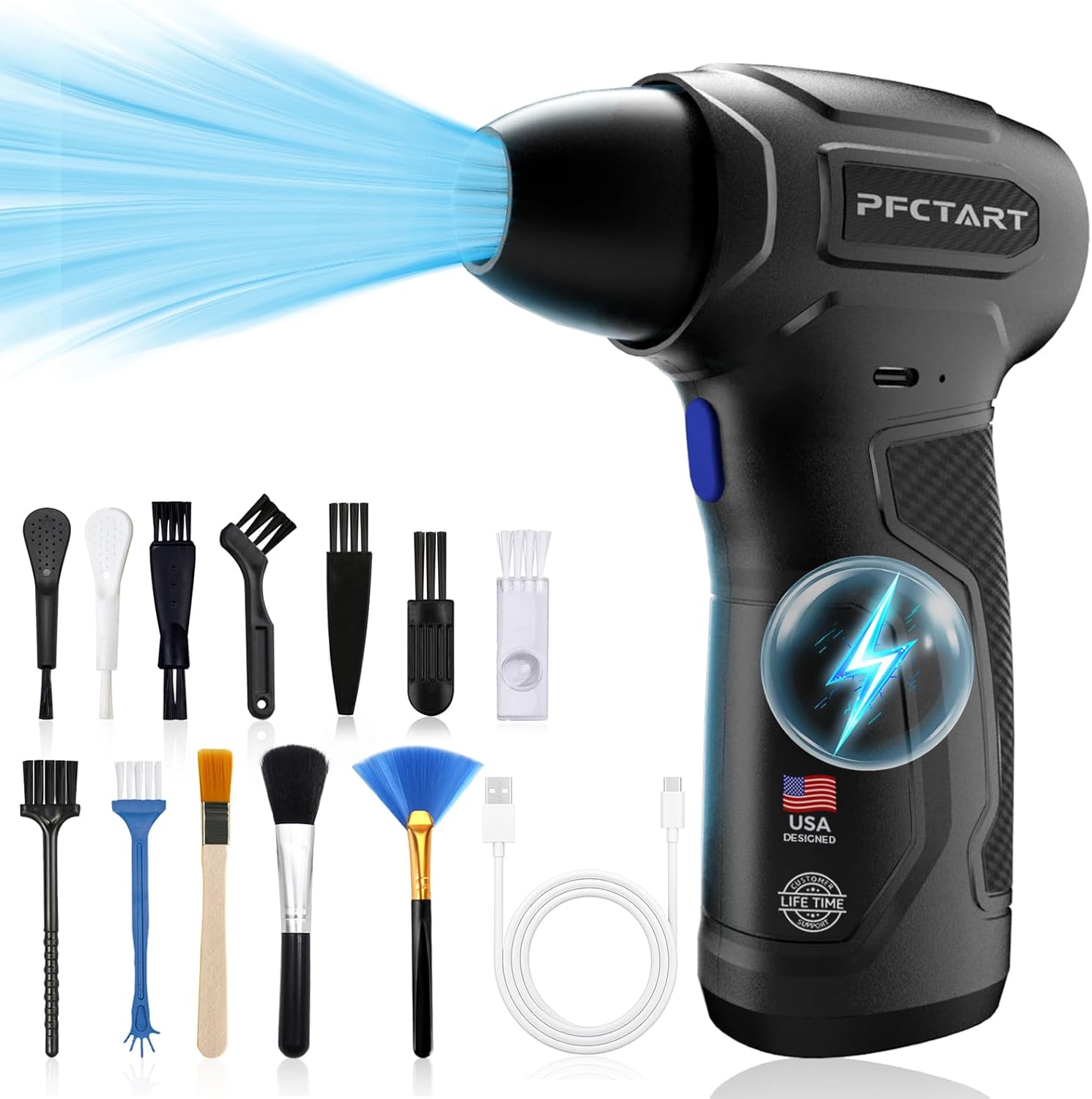 Compressed Air Duster with 200000RPM Turbo Fan for Cleaning