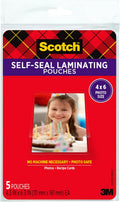 Scotch Self-Sealing Glossy Laminate Pouches 4.3x6.3,  ocean