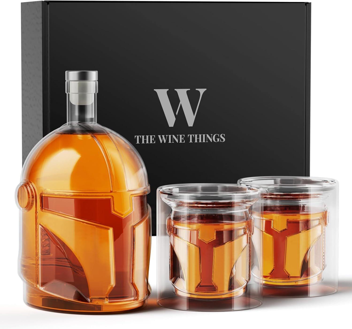 Galaxy Whiskey Decanter Set with Unique Helmet Design for Men