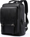 Leather Backpack Fits 15.6 Inch Laptop - Waterproof Vintage Travel Bag