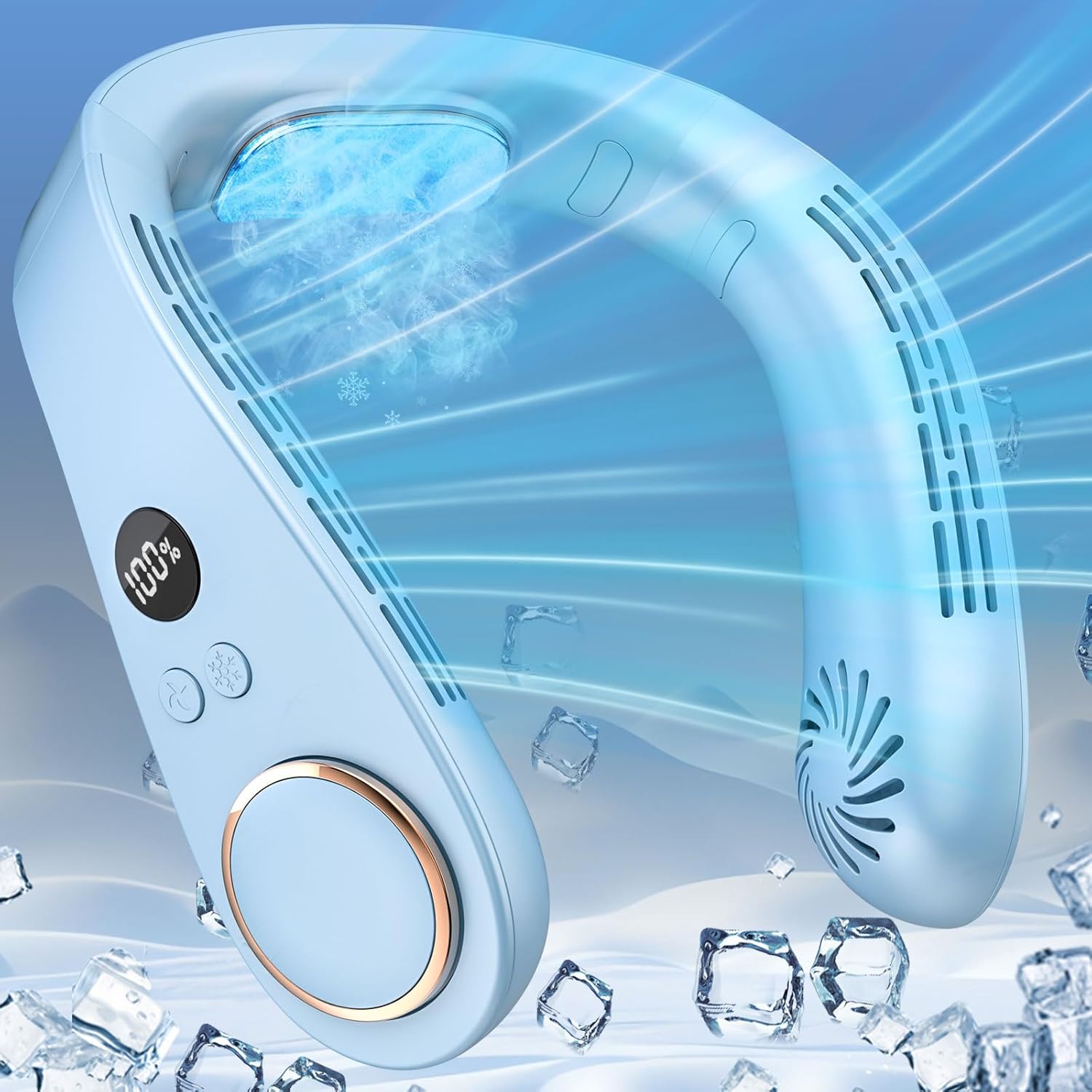 Stay Cool Anywhere with Portable Blue Fan!